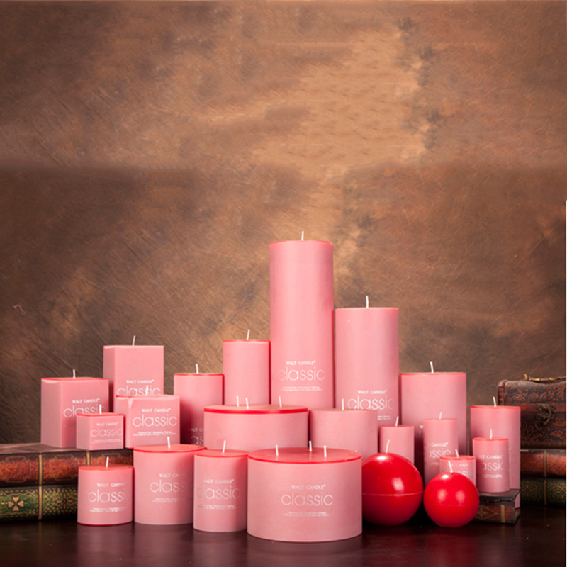 Wholesale personalize label and design hot selling red pillar candles with different sizes and shapes